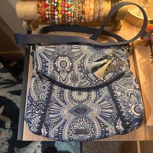 Sakroots Foldover Crossbody in Navy Wanderlust